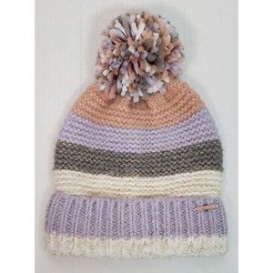 Skechers Womens Beanie Winter Hat Toboggan Purple Gray Pink Cuffed Pom New!